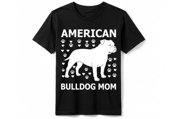 American Bulldog Mom T-Shirt: Design Review for Real Embroidery Use