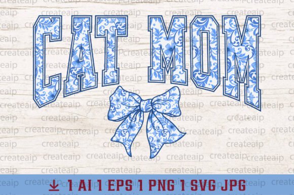 Coquette Bow Cat Mom Chinoiserie Blue Review