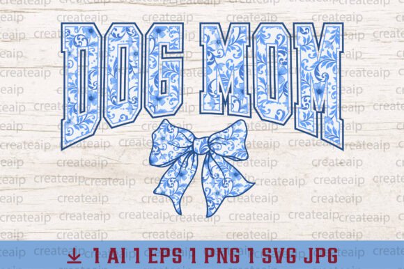 Coquette Bow Dog Mom Chinoiserie Blue Review