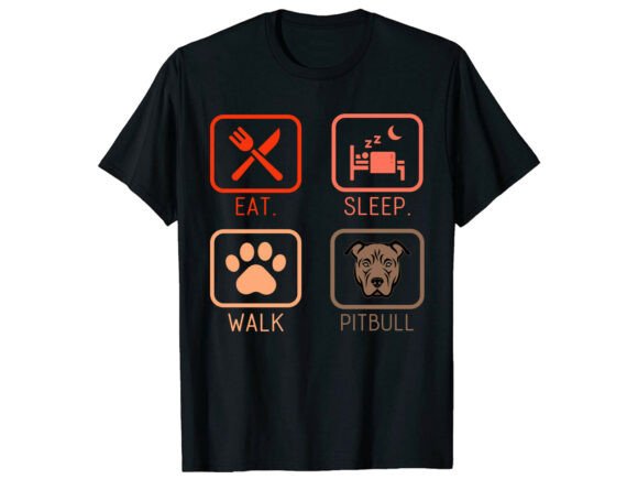 Eat Sleep Pitbull Terrier T-Shirt Svg