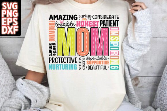 She is Mom PNG: Retro Blessed Mom Mother