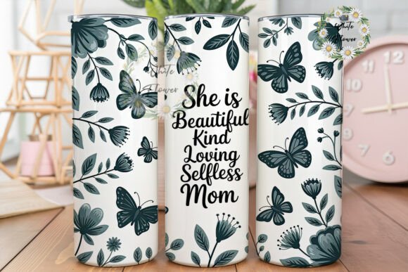 Teal Butterfly Mom 20oz Tumbler Wrap Review