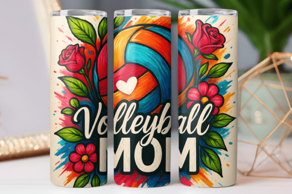 Volleyball Mom Tumbler Wrap 20oz Skinny